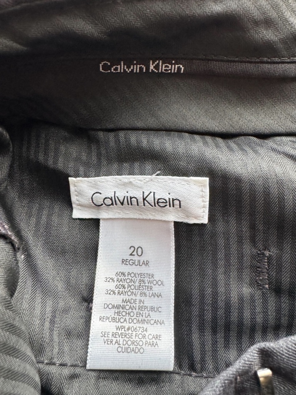 CALVIN KLEIN Gray Dress Pants Men’s Size 20 Regular Flat Front - Picture 3 of 9